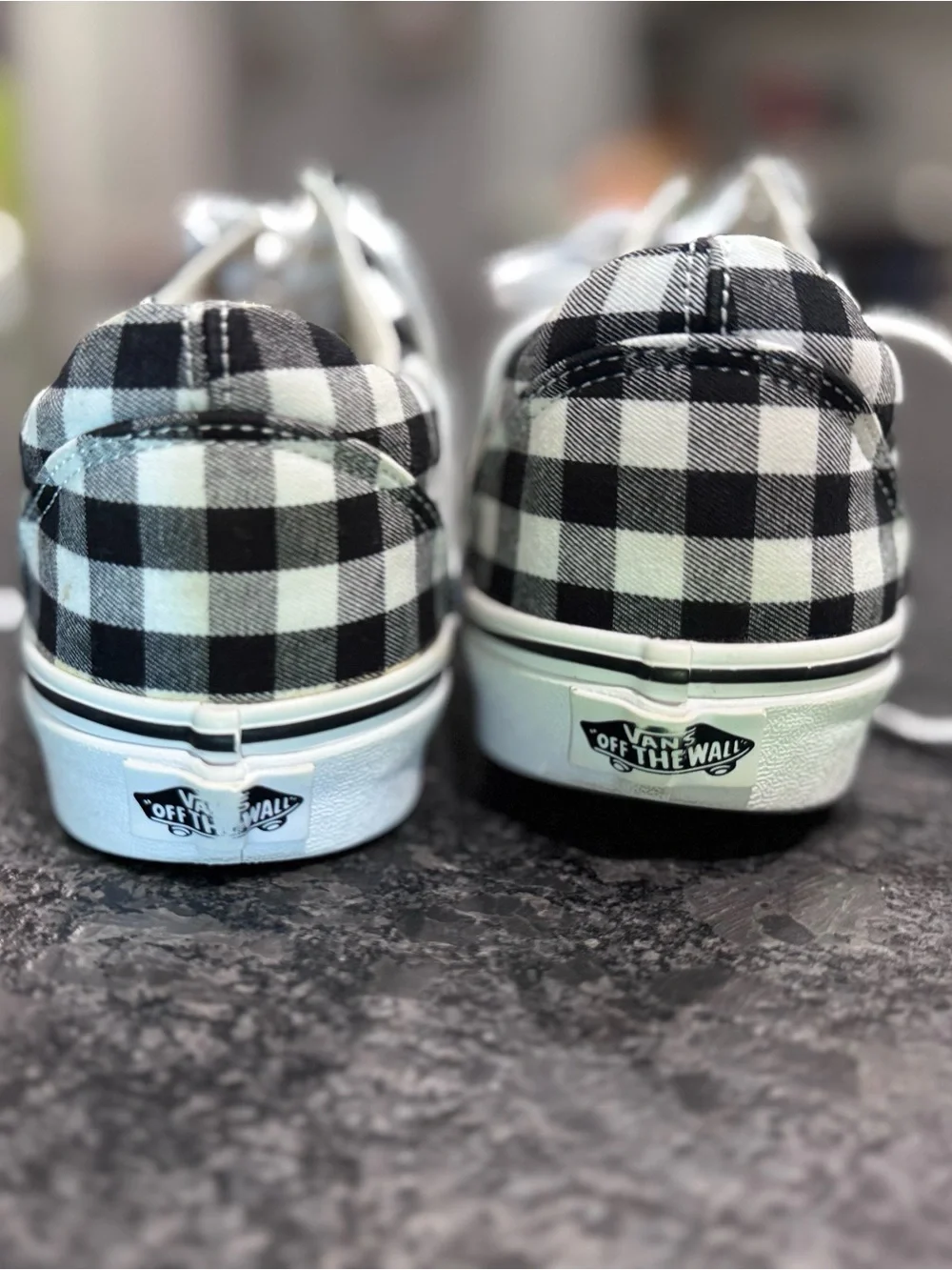 Vans Black & White Gingham Old Skool Sneakers - Picture 4 of 5